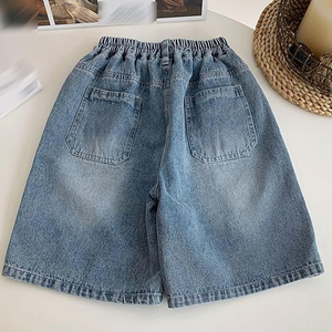 Pantalones Cortos de Mezclilla con Lavado Ácido OEM, Estilo Urbano Vintage, Corte Holgado, de Algodón, Proveedor Personalizado - Product Image 3