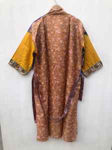 Bikini de fiesta estilo bohemio vintage japonés, ropa de dormir de seda pura, kimono de talla grande para mujer, suave y cómodo para la playa, bata tipo Duster. - Product Image 3