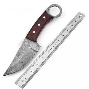 Couteau à poisson forgé à la main avec manche en bois violet et étui en cuir - Product Image 6