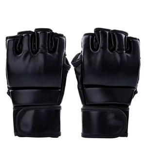 Guantes de MMA Negros Premium, Guantes de Grappling Azules para Muñeca, Guantes de Boxeo Profesionales para Artes Marciales, Sparring, Entrenamiento de Golpeo, Palma Abierta - Product Image 6