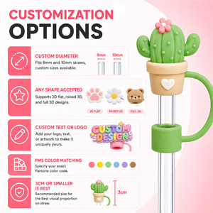 Wholesale Custom Straw Topper with Non Toxic Material 10mm 8mm Silicone Straw Cap For <b>Drinkware</b> <b>Accessories</b> - Product Image 4