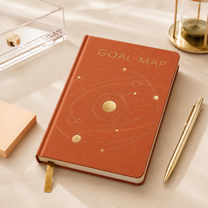 LABON Cuaderno de Regalo con Tapa Dura, Planificador Astrológico con Mapa de Constelaciones Celestiales y Detalles en Dorado, Diario de Seguimiento de Hábitos, en Terracota - Product Image 4