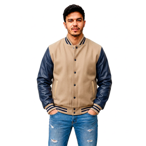 Chaqueta Varsity con Bordado Personalizado en la Parte Delantera, Franjas en las Mangas, Ropa Urbana, Venta al Por Mayor, Marca Privada - Product Image 2