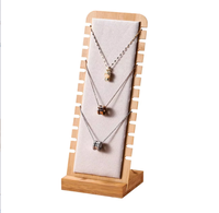 Support de présentation de bijoux en bois véritable de luxe avec logo personnalisé, options multicolores en daim/PU, marque Elequeen