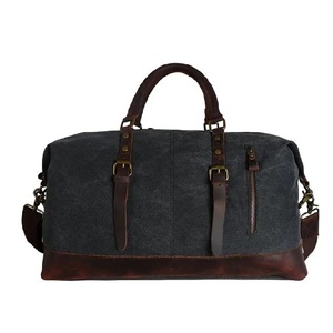 Bolsa de Viaje de Lona India con Asa de Cuero Genuino, Cierre de Cremallera, Poliéster, Extra Grande, Duradera, de Alta Calidad para Hombre - Product Image 2