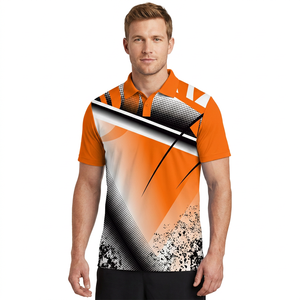 Chemise à manches courtes pour homme, orange, noir, blanc, imprimé animal, imprimé 3D, écologique, respirante, séchage rapide, polyester, décontractée - Product Image 3
