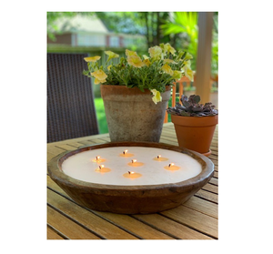 Bol à bougie en bois en forme de cœur pour la maison, les mariages, les événements, les cadeaux, style rustique, pour table et restaurants, cafés - Product Image 2