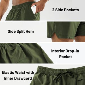 Custom Designs Men's Joggers Shorts Polyester Lightweight Breathable Gym Training Casual Shorts For Men <b>Elastic</b> Waist Drawstring - Product Image 4