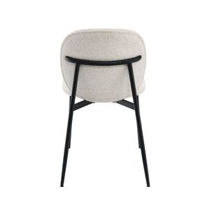 Klaus Set of <b>2</b> <b>White</b> Boucle and <b>Black</b> Finish Side Dining Chairs - Product Image 6