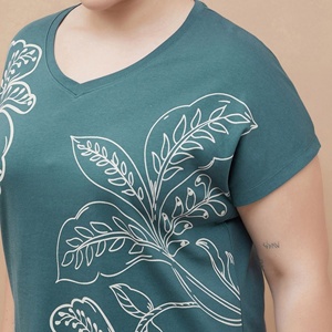 Innovative Cotton Super Soft Customized Printed Woven Fabrics Casual Plus Size short sleeve Women's <b>T</b>-<b>Shirt</b> Manufacture in BD - Product Image 5