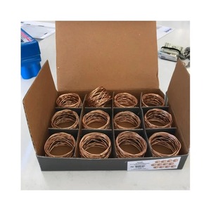 Modern <b>Copper</b> Wire Coiled Napkin Rings for Elegant <b>Table</b> Settings Set of Minimalist Rose Gold Metal Mesh Napkin Holders - Product Image 2