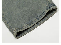 Jeans droits pour homme sur mesure, coupe ample, délavés, effet usé, écologiques, tendance, mode décontractée, streetwear