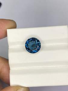 Piedra suelta facetada natural de topacio azul de Londres de 5 mm y 10 mm, corte brillante redondo, para la fabricación de joyas. - Product Image 2