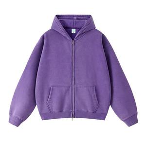 Sweat-shirt à capuche zippé pour homme de qualité supérieure, 100% coton, poche brodée, logo personnalisé, streetwear, fabricant - Product Image 3