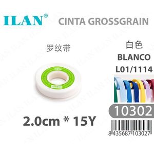 Nastro Grosgrain ILAN 2.0Cm 15Y Bianco Per Lavori Artigianali - Product Image 3