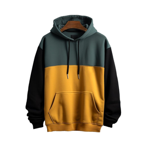 Basics coton hommes brossé polaire sweat manches longues poche kangourou imprimé coupe coudre sweats à capuche hiver brodé à capuche 300 - Product Image 6