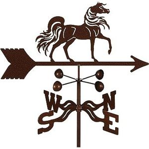 Indicador meteorológico de caballo con flecha y brújula, adorno tradicional para jardín exterior, acabado en metal pintado - Product Image 2