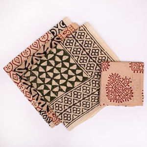 Pañuelos Bandana Cuadrados de Algodón Transpirable, Ecológicos, Hechos a Mano, con Estampado, Protección Solar para Exteriores, Juego de Pañuelos Naturales Bagru - Product Image 4