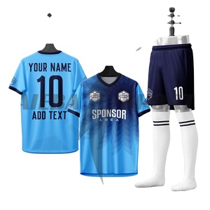 Conjuntos de Camisetas y Pantalones Cortos de Fútbol Personalizados, Nombres de Jugadores del Equipo Personalizados, Impresión por Sublimación, 100% Poliéster, Secado Rápido, Transpirable - Product Image 1
