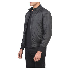 Chaqueta bomber de alta calidad al por mayor OEM, personalizada para hombre, estilo urbano, oversize, con mangas de cuero, para la universidad y la escuela. - Product Image 3