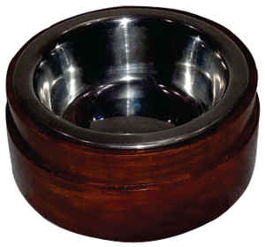 Comedero para Perros de Madera con Peso, Antideslizante, Duradero, de Acero Inoxidable, Plato para Comida y Agua para Mascotas, Gran Capacidad, Base de Madera Sostenible - Product Image 1