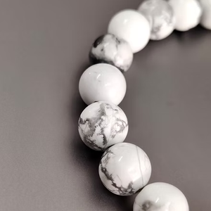 Handmade Natural Magnesite Round Beaded Bracelet 20 Grams Unisex Everyday Wear Best For Gift - Product Image 2