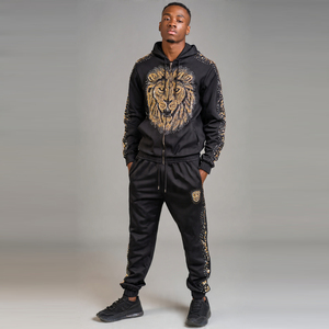 Women Street Rhinestone Tracksuit Winter Zip Hoodie Jogger Rhinestone Sweatpants Set Ladies Street Fashion Rhinestone Tracksuits - Product Image 6