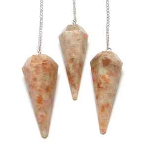 Péndulo de Cristal de Piedra del Sol Naranja Facetado de Alta Calidad, Pulido, para Sanación, Radiestesia, Coleccionables de Arte, Estilo Feng Shui - Product Image 4