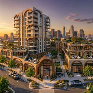 Gabinetes de Cocina Modernos de Melamina Personalizados JY Project, Color Madera, para Hoteles, Villas, Uso Comercial, Gabinetes Modulares - Product Image 1