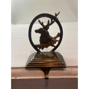 Reindeer Design Christmas <b>Stocking</b> <b>Holder</b> For Mantle Metal Ornate Religious <b>Stocking</b> Hanger Decorative Holiday Mantel Home - Product Image 3