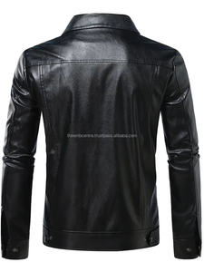 Veste en cuir de haute qualité logo personnalisé à la mode à prix de vente entier vêtements coupe-vent veste en cuir robuste pour hommes - Product Image 4
