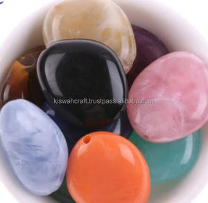 Hermosa pulsera de cuentas de resina Irregular brillante, joyería de moda tejida a mano para la fabricación de joyas - Product Image 5