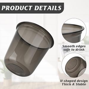 YAMAT Nouveauté Gobelets en plastique PET jetables noirs en forme de U de 12oz, 14oz, 16oz avec logo personnalisé pour boissons froides, café glacé, thé Boba - Product Image 3