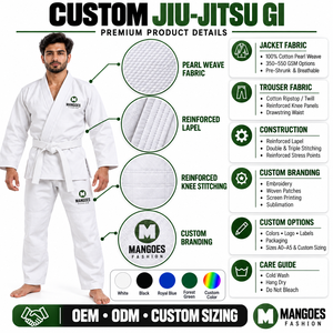 ชุดยิวยิตสูพรีเมียม BJJ Gi ลายทอง ผ้ากันหด น้ำหนักเบา ชุดฝึกซ้อม ชุดกีฬาแบบสั่งทำ ชุดกิโมโนบราซิล IBJJF - Product Image 6