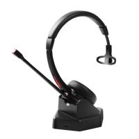 Nouveau Casque Sans Fil Mono pour Bureau et Centre d'Appels avec Réduction de Bruit, Micro et Base de Recharge