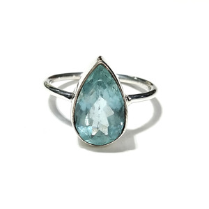 Natural Aquamarine Faceted Gemstone <b>Ring</b> Solid 925 Sterling Silver <b>Ring</b> Top Color Aquamarine Stone <b>Ring</b> Handmade <b>Ring</b> - Product Image 1