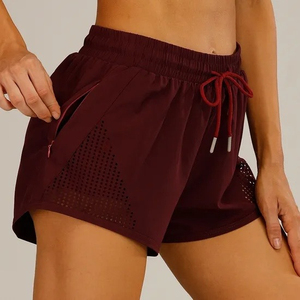 Shorts de Yoga Personalizados para Mujer, Cintura Media, 100% Algodón, Bloques de Color, Cierre con Cordón, Secado Rápido, Bolsillo Elástico, Deportivos, Verano - Product Image 2