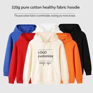 เสื้อฮู้ดดี้ผ้าฝ้ายสีแดงพิมพ์ลายปักโลโก้ตามสั่งแบบ OEM สำหรับชุดยูนิฟอร์ม แขนยาว เสื้อทำงาน - Product Image 6