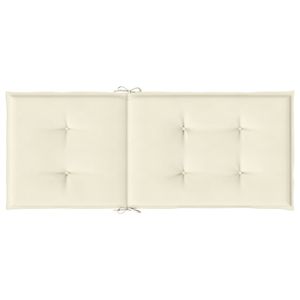 6 Pcs Crème Jardin Highback Chaise Coussins 47.2 "x 19.7" x 1.2 "Extérieur Tissu Oreillers et Coussins - Product Image 6