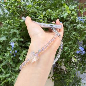 Abalorio de mariposa de cristal, Correa de cuentas Aurora, Cuentas de cristal luminosas, Cuentas de corazón transparentes de estilo suave, Abalorios de luz de ensueño - Product Image 4