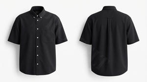 Chemise boutonnée à manches courtes pour homme de qualité supérieure, décontractée, en coton uni, pour le travail, le bureau, l'été, avec poche classique - Product Image 5