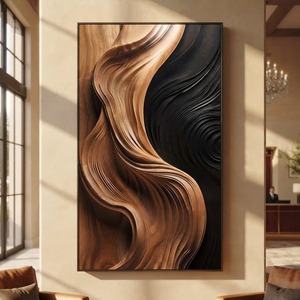 Organic Modern Wood Wall Art Abstract Wood Sculpture Japandi Wall Decor Minimalist Wooden Relief Art Contemporary Wall Hanging - Product Image 2