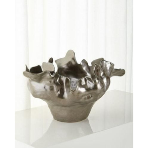 Bol de luxe moderne en métal noir avec bord doré et base ornée pour la décoration de table de maison ou d'hôtel - Product Image 4