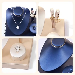 PU <b>Leather</b> Jewelry Display showcase Jewelry Display Jewelry Display Set Ring <b>Bracelet</b> Earring Necklace - Product Image 4