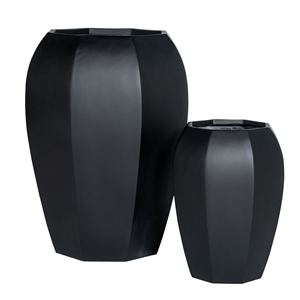Maceta Alta y Profunda de Fibra de Vidrio de Ocho Lados, Color Negro Intenso, para Plantas <span class=keywords><strong>con</strong></span> Raíces Profundas, como Olivos, <span class=keywords><strong>Palmeras</strong></span> y Bambúes, en Tres Tamaños - Product Image 1