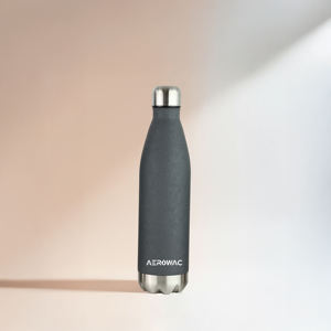 Stainless Steel Vacuum Insulated Grey Cola Shape Water Bottle Ergonomic Portable Thermal Drinkware <b>Metal</b> Base - Product Image 1