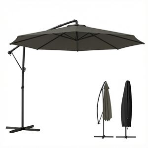 Copertura Impermeabile Quadrata per Ombrellone da Patio, 3m di Diametro, per Palo in Acciaio Inox/Ferro e Legno, per Uso Esterno, Spiaggia, Ristorante, Hotel, Protezione dalla Pioggia - Product Image 1
