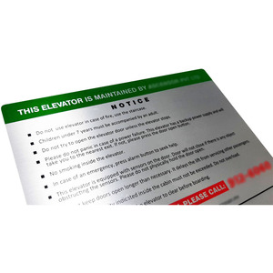 Plaque métallique en aluminium durable et imperméable – Panneau d'avis adhésif pour ascenseur, pour usage commercial et en bâtiment - Product Image 4