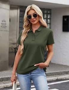 Chemises polo pour femmes sur mesure de haute qualité, t-shirts en coton oversize pour femmes, t-shirts unisexes épais - Product Image 1