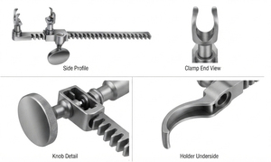 Pinzas de aproximación torácica reutilizables de acero inoxidable Sellors Rib Contractor para cirugía torácica, instrumento quirúrgico ortopédico - Product Image 2